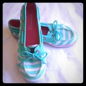 Sperry Top-Sider Biscayne Green Glitter and White